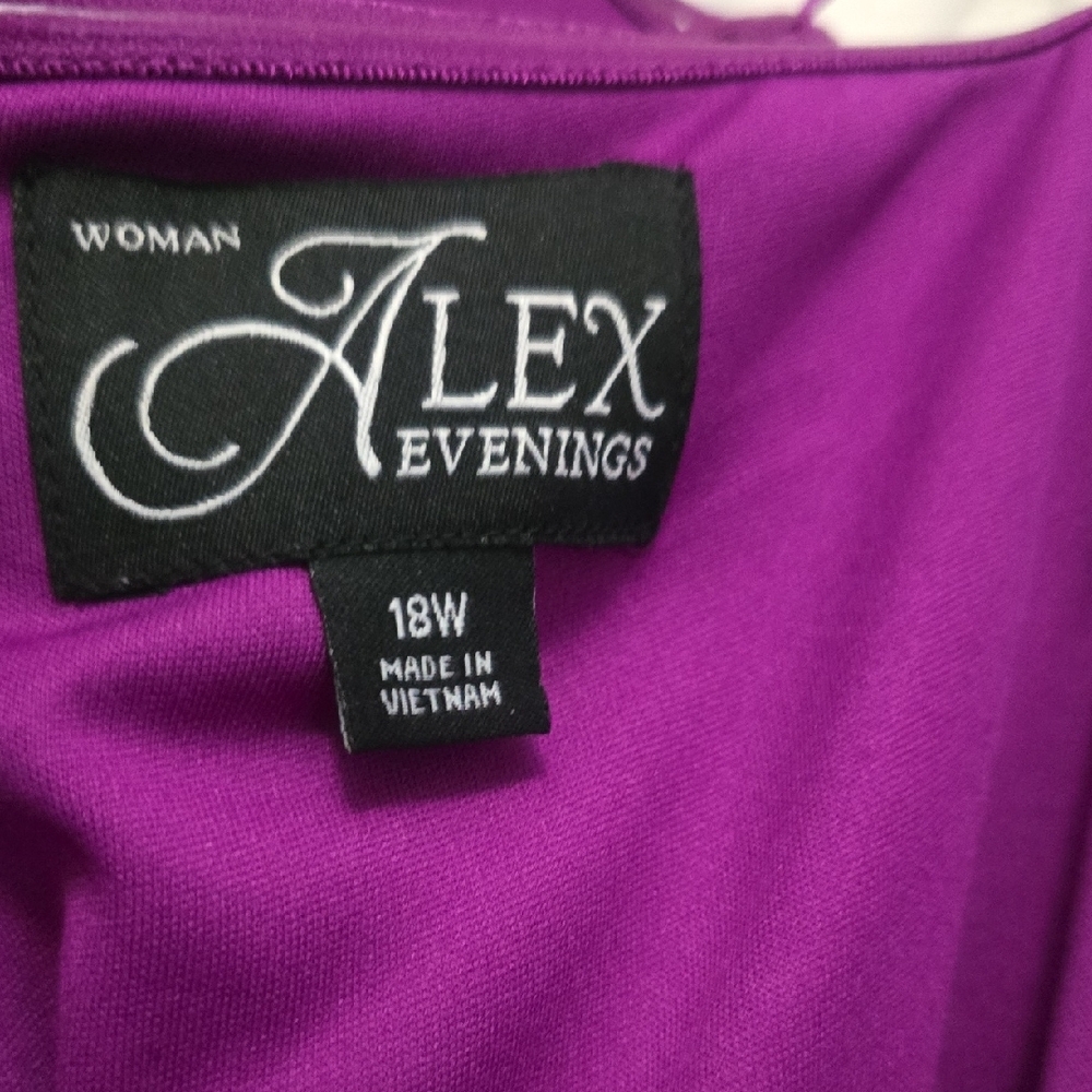 Purple Draped Dress with Embellishment - Picture 3 of 6